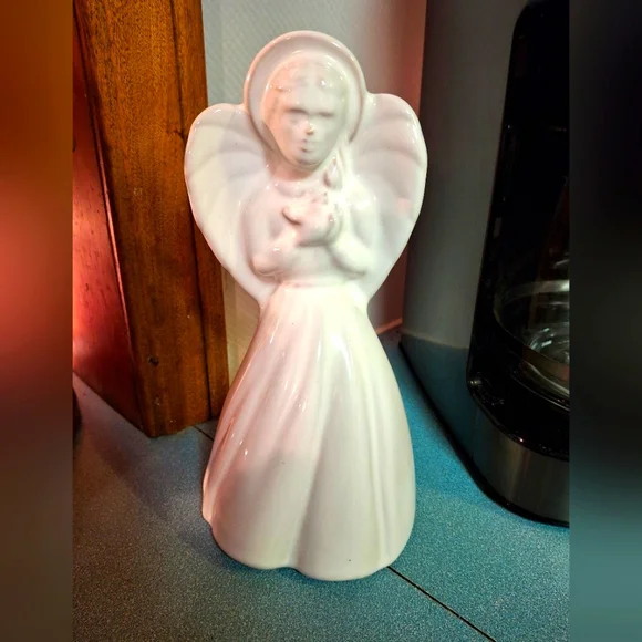 Frankoma Pottery Angel holding Bird #152 - 8 1/2 inches Vintage USA - Picture 1 of 8